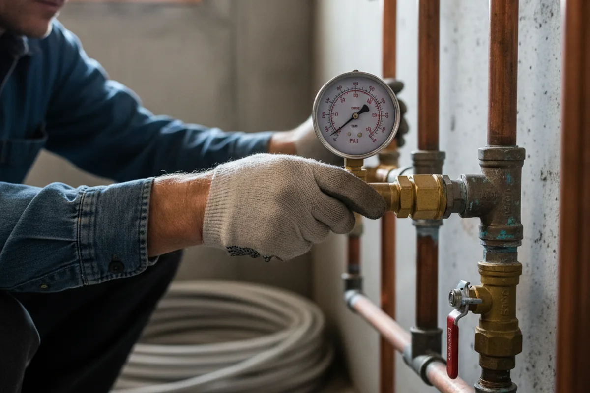 Pressure testing a repaired line during Water Line Repair in Highspire